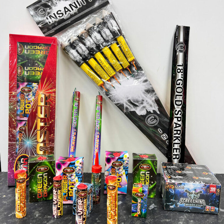 Ignite the excitement with our Firework Deal 1, a captivating collection of 13 fireworks specifically crafted for the enjoyment of children and families.